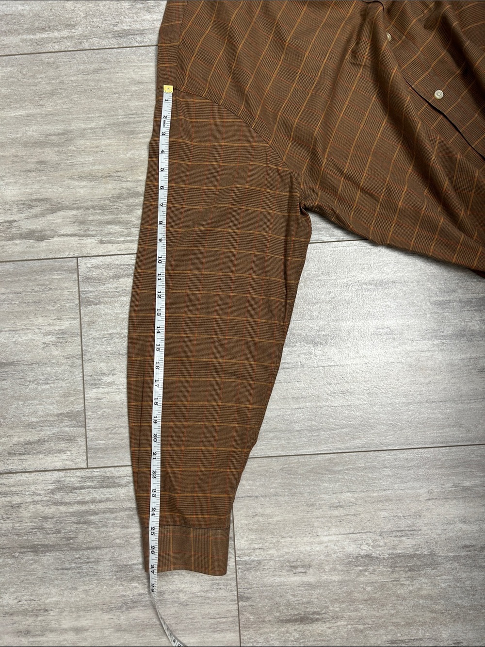 Orvis Country Twill Men’s XXLT Brown Houndstooth Plaid Button Down Shirt Fall - Picture 8 of 9
